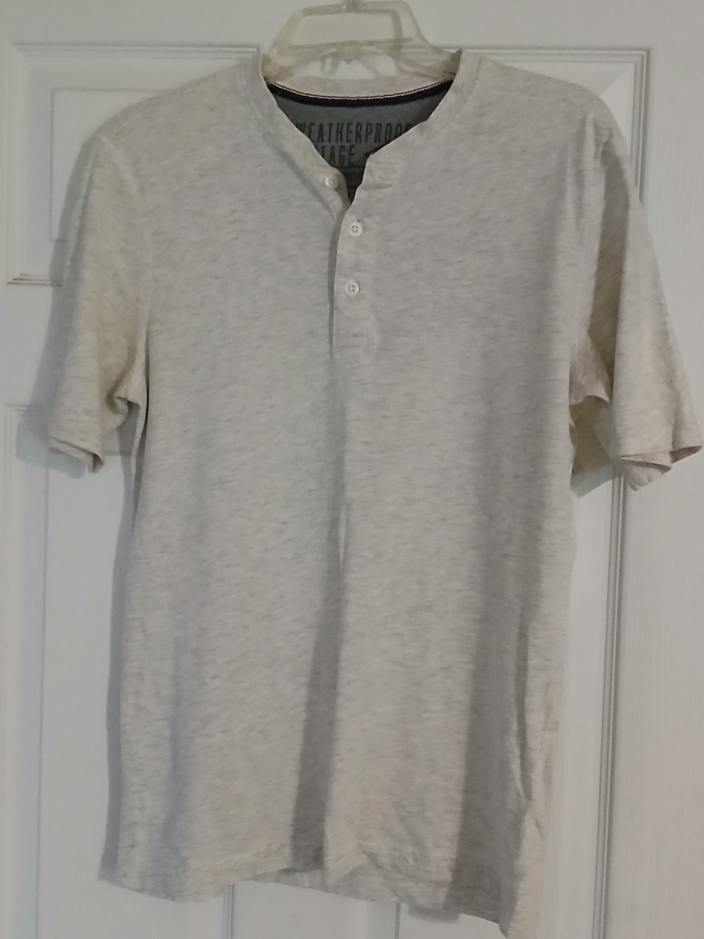 Weatherproof Vintage Henley Short Sleeve in Gray and Black